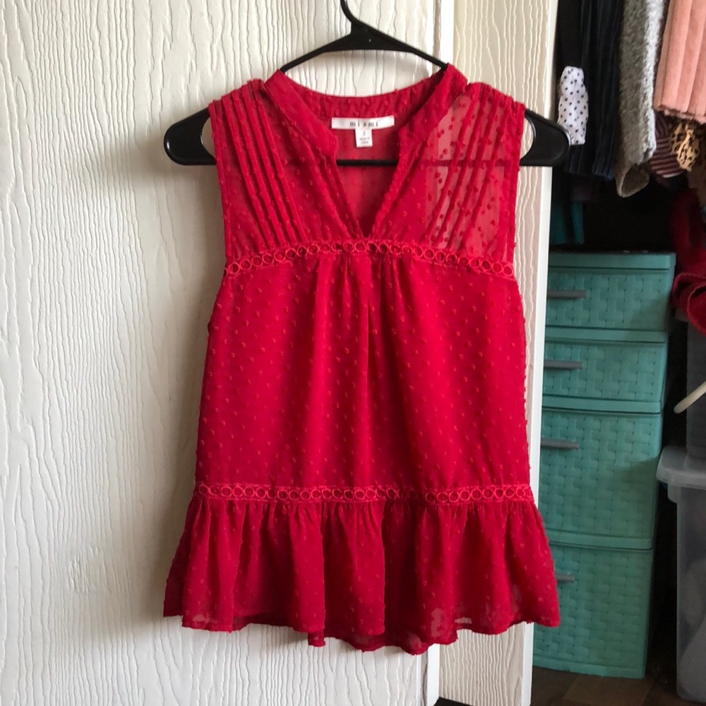 Red peplum top